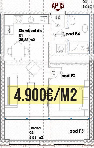 Budva - Stanovi na prodaju - Jednosoban stan - 47.27m2 - 1. sprat - #AP15 1