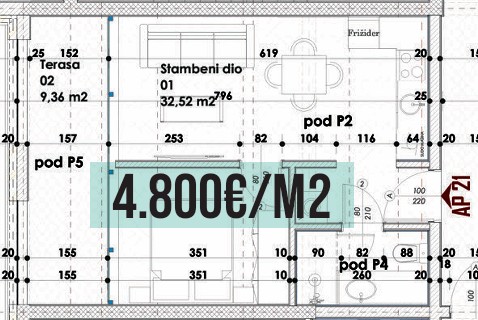 Budva - Stanovi na prodaju - Jednosoban stan - 41.67m2 - 1. sprat - #AP21 1