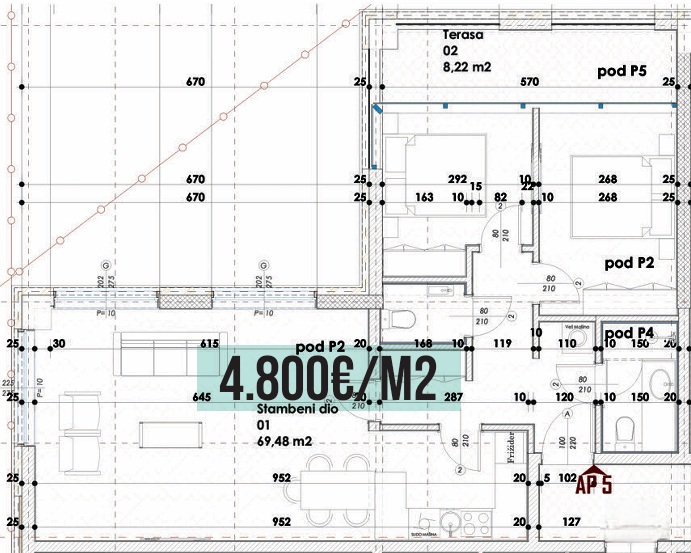 Budva - Stanovi na prodaju - Dvosoban stan - 77.70m2 - 1. sprat - #AP5 1