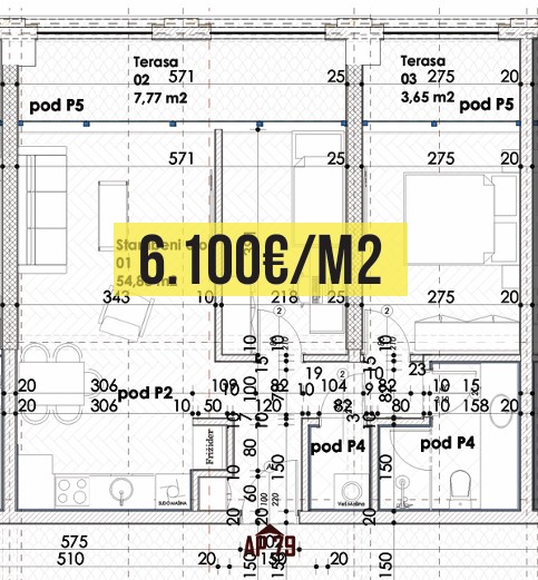 Budva - Stanovi na prodaju - Dvosoban stan - 66.30m2 - 5. sprat - #AP79 1