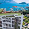 Porto Budva – 2 povezana studio apartmana A106, 3. sprat, 100,80 m² – Centralni pogled na more i Stari grad