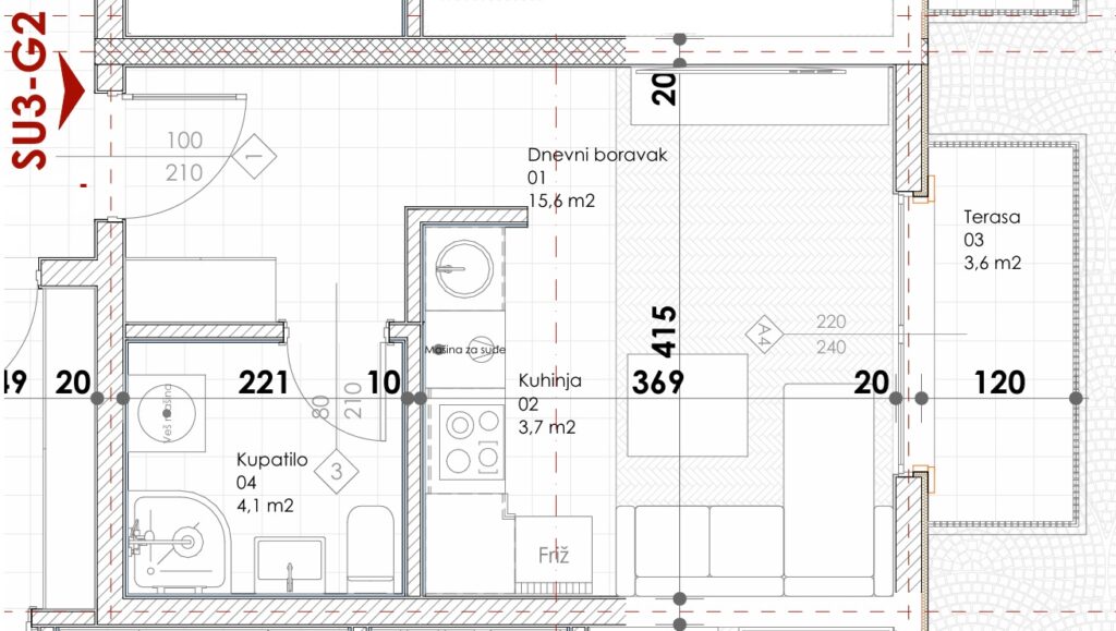 Montenegrina Residence - Studio Apartman - 26.78m2 - 2. sprat - Pogled na more - #SU3-G2 97