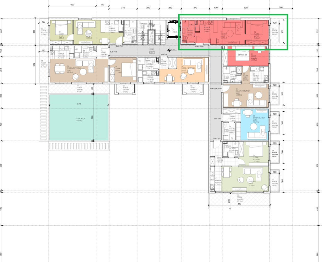 Montenegrina Residence - Apartman sa jednom spavaćom sobom - 38,58m2 - 5. sprat - Bočni pogled na more - #SU6-OS-05 65
