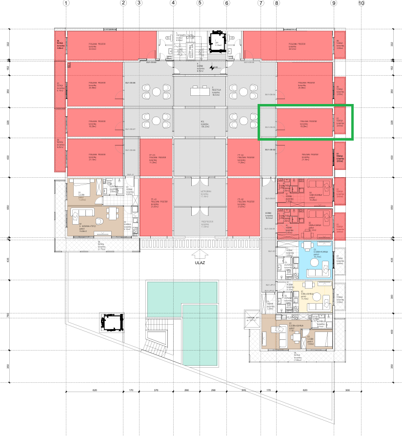 Montenegrina Residence - Poslovni prostor - 21,88m2 - Prizemlje - Bočni pogled na more - #SU1-OS-03 41