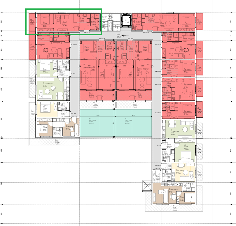 Montenegrina Residence - Apartman sa jednom spavaćom sobom - 38,88m2 - 1. sprat - Bočni pogled na more - #SU2-OS-07 57