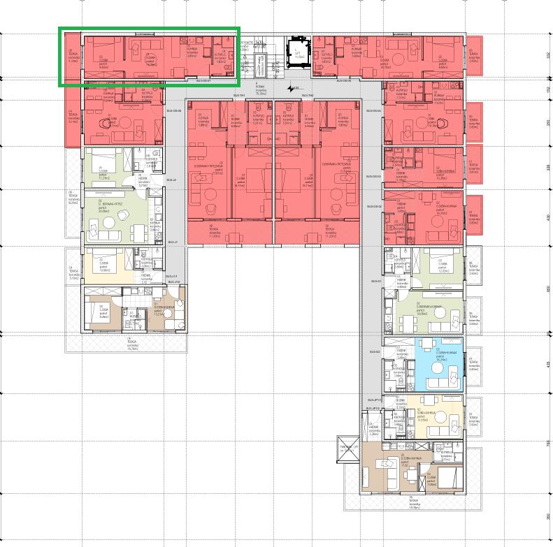 Montenegrina Residence - Apartman sa jednom spavaćom sobom - 39,42m2 - 2. sprat - Bočni pogled na more - #SU3-OS-07 57