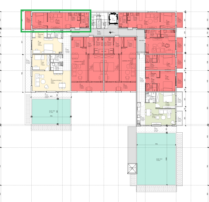 Montenegrina Residence - Apartman sa jednom spavaćom sobom - 39,42m2 - 3. sprat - Bočni pogled na more - #SU4-OS-00 57