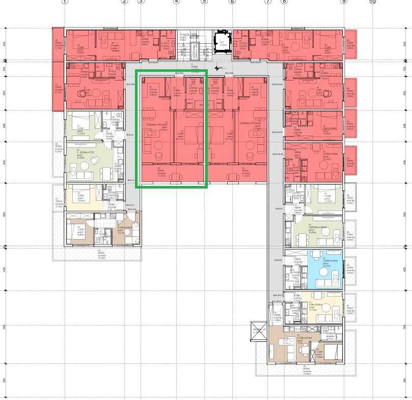 Montenegrina Residence - Apartman sa jednom spavaćom sobom - 66,02m2 - 2. sprat - Panoramski pogled na more - #SU3-TH1 69