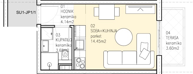 Montenegrina Residence - Studio apartman - 25.87m2 - 1. sprat - Pogled na more - #SU2-JP1/1 77