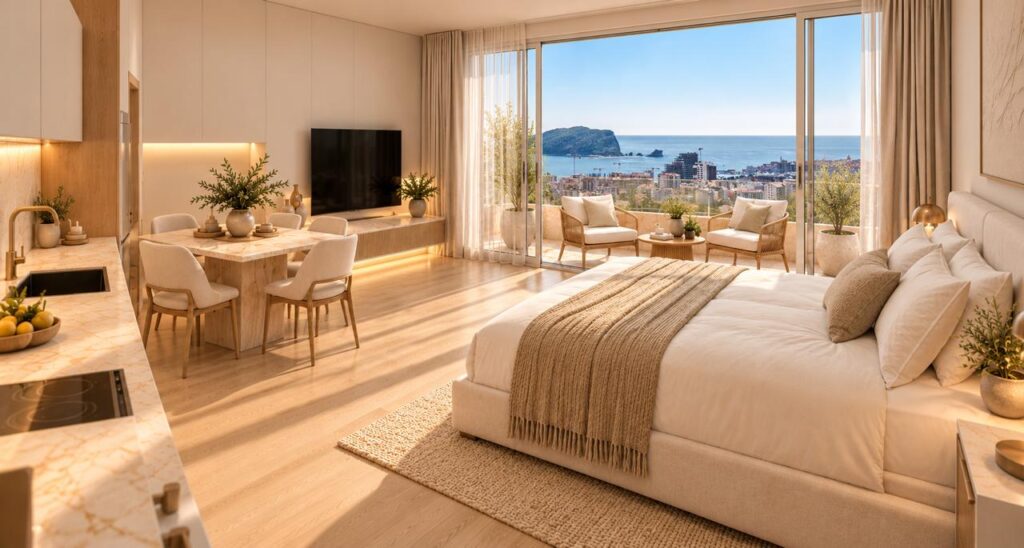 Montenegrina Residence - Studio apartman - 27.47m2 - 2. sprat - Bočni pogled na more - #SU3-OS-02 66 Montenegrina Residence - Studio apartman - 27.47m2 - 2. sprat - Bočni pogled na more - #SU3-OS-02 65
